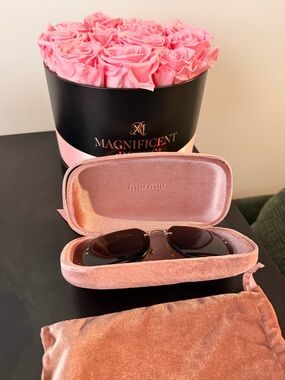 Miu Miu Black Sunglasses with Case & Dust Pouch